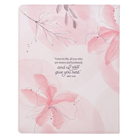 Rest in Me Pink Faux Leather Devotional