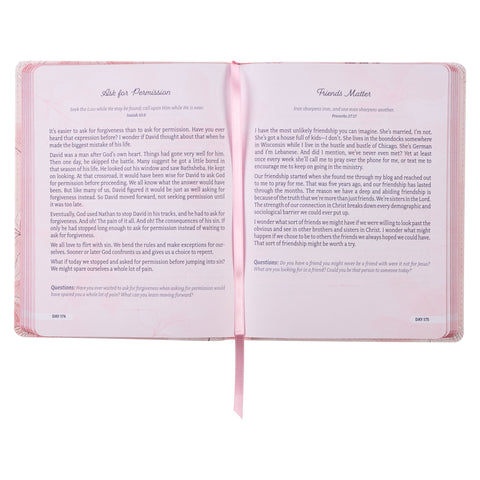 Rest in Me Pink Faux Leather Devotional