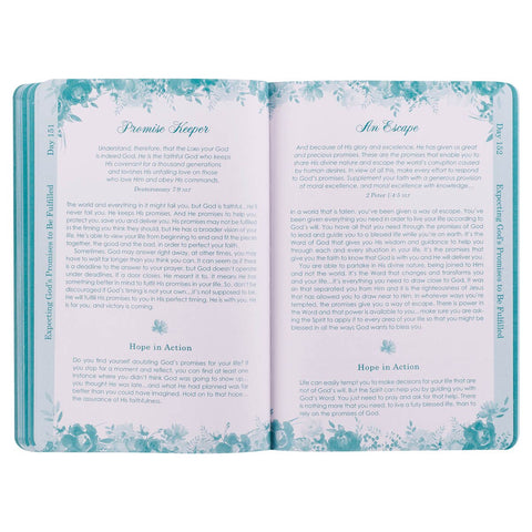 Living a Hope-Filled Life Blue Floral Softcover Devotional