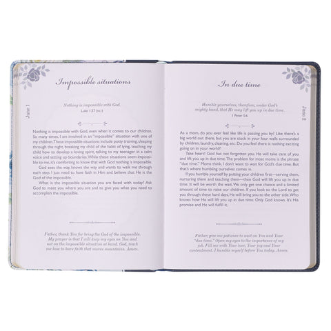 Moments With God For Moms Navy Faux Leather Daily Devotional