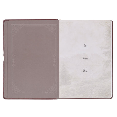 Pursuing God Saddle Tan Faux Leather Devotional Large Print Edition
