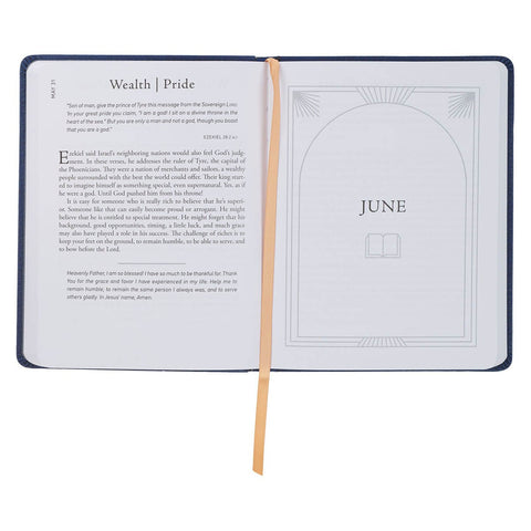 Walk Through God’s Word Navy Faux Leather Devotional