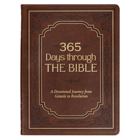 365 Days through the Bible Chestnut Brown Faux Leather Daily Devotional