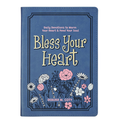 Bless Your Heart Blue Faux Leather Daily Devotional for Women