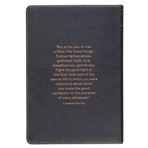 Man of God Two-Tone Brown Faux Leather Daily Devotional