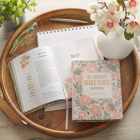 My Favorite Bible Verse Pink Faux Leather Devotional for Women