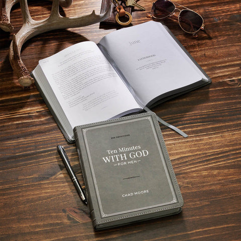 Ten Minutes with God for Men Gray Faux Leather Daily Devotional