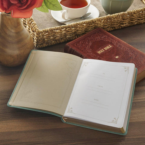 Be Still and Know I Am God Dusty Teal Faux Leather Devotional