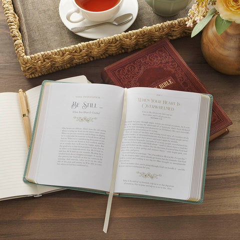 Be Still and Know I Am God Dusty Teal Faux Leather Devotional