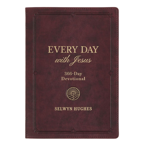Every Day with Jesus: 366-Day Burgundy Faux Leather Devotional