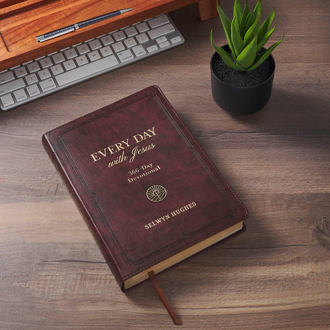 Every Day with Jesus: 366-Day Burgundy Faux Leather Devotional