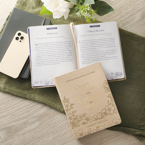 Quiet Time with God for Women Tan Faux Leather Devotional