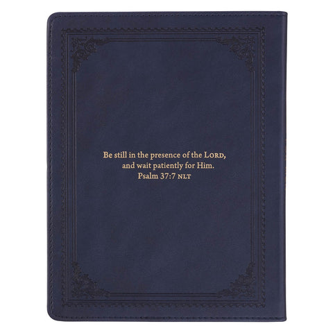 Quiet Time with God for Men Navy Blue Faux Leather Devotional
