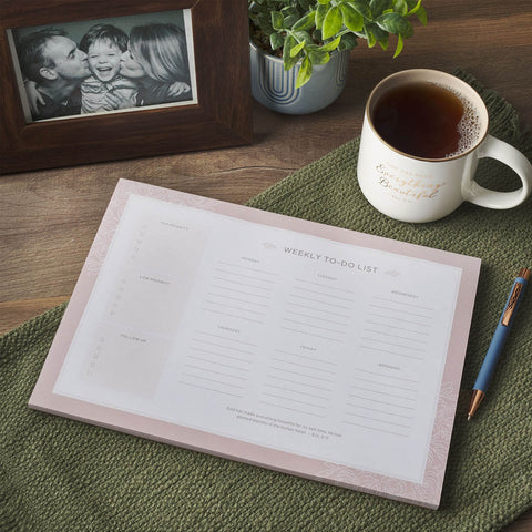 Everything Beautiful Blush Pink Undated Weekly To-Do List  - Ecclesiastes 3:11