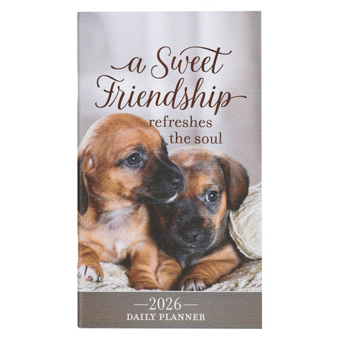 2026 A Sweet Friendship Puppy Small Daily Planner - Proverbs 27:9