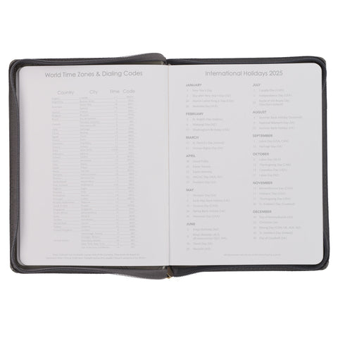 2025 Strength and Dignity Brown Faux Leather 18-Month Planner for Women  - Proverbs 31:25