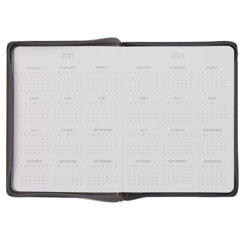 2025 Strength and Dignity Brown Faux Leather 18-Month Planner for Women  - Proverbs 31:25