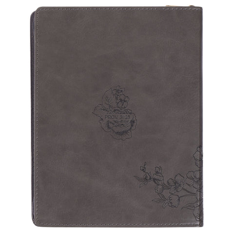 2025 Strength and Dignity Brown Faux Leather 18-Month Planner for Women  - Proverbs 31:25