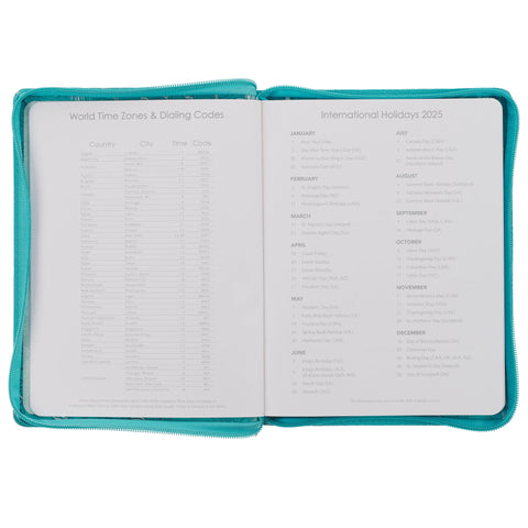 Trust in the Lord Teal Faux Leather 2025 Large 18-month Planner for W