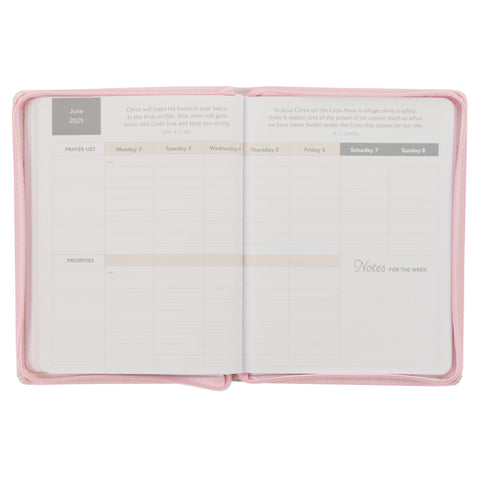 Hope and a Future Pink Faux Leather 2025 Large 18-month Planner for Women - Jeremiah 29:11