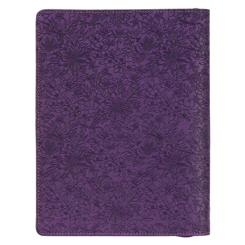 2026 I Know The Plans Large Zippered Purple Faux Leather 18-month Planner for Women - Jeremiah 29:11