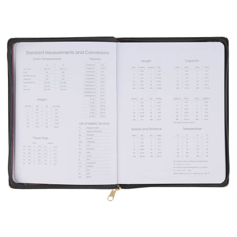 2027 Pray Without Ceasing Large Zippered Green Floral Faux Leather 18-Month Planner for Women- 1 Thessalonians 5:17
