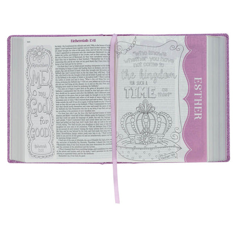 Purple Glitter My Creative Bible for Girls - an ESV Journaling Bible