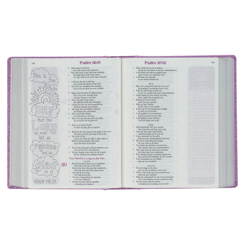 Purple Glitter My Creative Bible for Girls - an ESV Journaling Bible