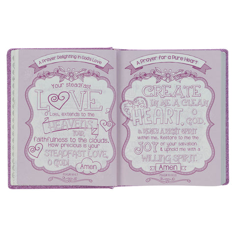 Purple Glitter My Creative Bible for Girls - an ESV Journaling Bible
