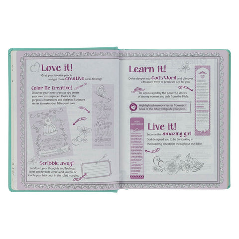 Teal Butterfly Hardcover My Creative Bible for Girls - an ESV Journaling Bible