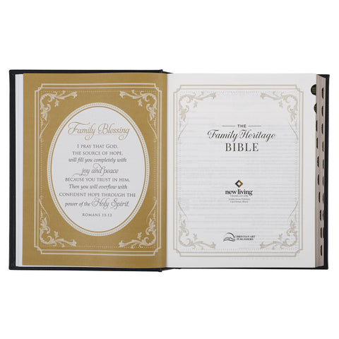 Black Full Grain Leather Family Heritage Bible