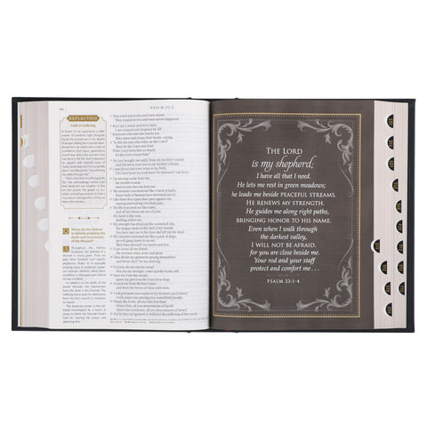 Black Full Grain Leather Family Heritage Bible