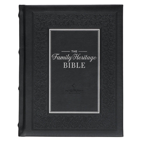 Black Faux Leather Hardcover Family Heritage Bible