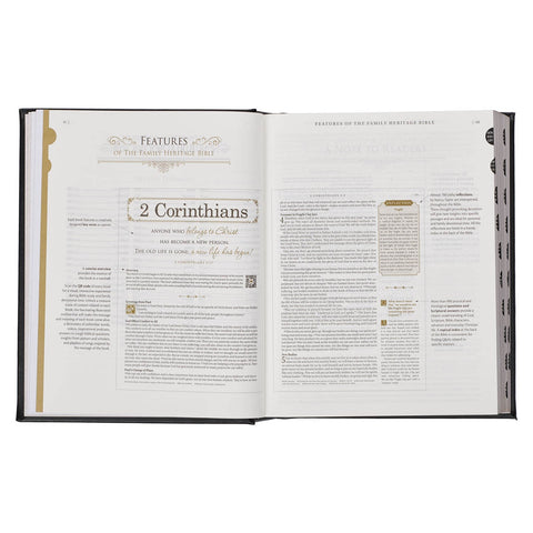 Black Faux Leather Hardcover Family Heritage Bible