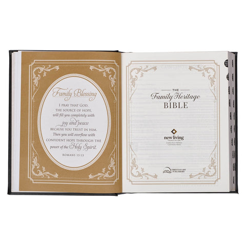 Black Faux Leather Hardcover Family Heritage Bible