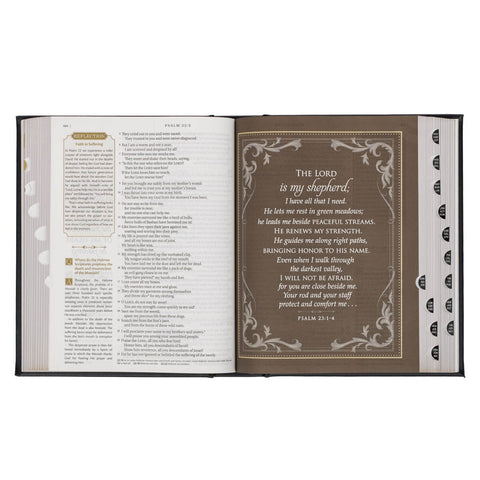 Black Faux Leather Hardcover Family Heritage Bible