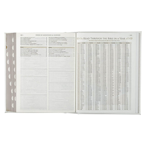 White Faux Leather Hardcover Family Heritage Bible