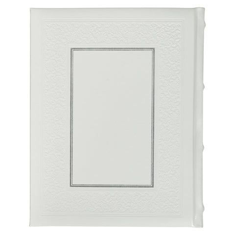 White Faux Leather Hardcover Family Heritage Bible