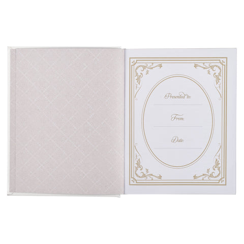 White Faux Leather Hardcover Family Heritage Bible