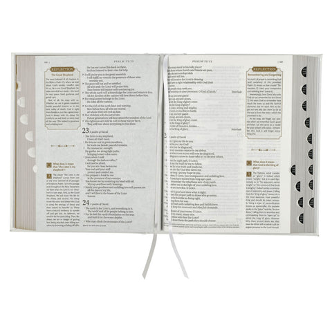 White Faux Leather Hardcover Family Heritage Bible