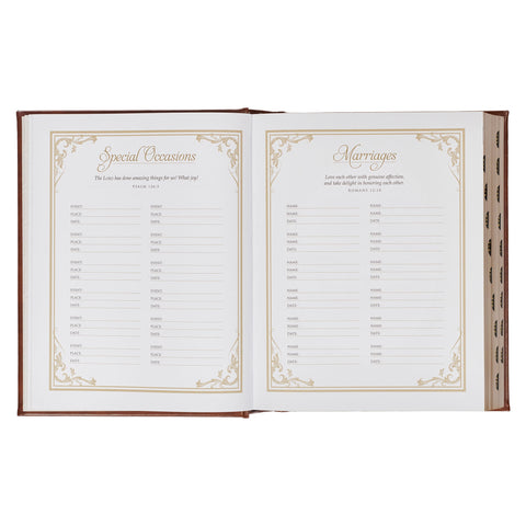 Brown Faux Leather Family Heritage Bible