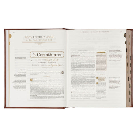 Brown Faux Leather Family Heritage Bible