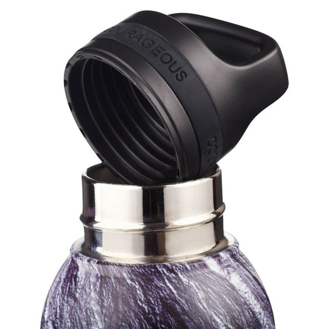 Strong & Courageous Black Stone Stainless Steel Water Bottle - Joshua 1:9