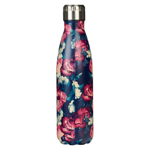 Be Still Vintage Floral Stainless Steel Water Bottle – Psalm 46:10