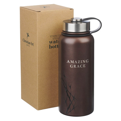 Amazing Grace Metallic Brown Crown of Thorns Stainless Steel Water Bottle