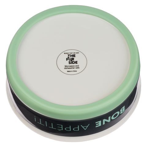 Bone Appétit Medium Gray Ceramic Dog Bowl