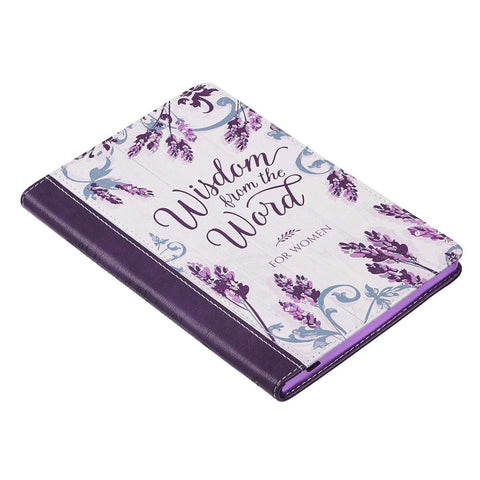 Wisdom from the Word for Women Purple Faux Leather Gift Book