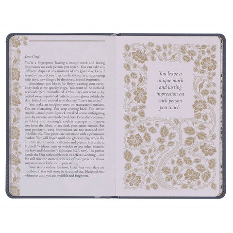 Letters to Grief Slate Gray Faux Leather Gift Book