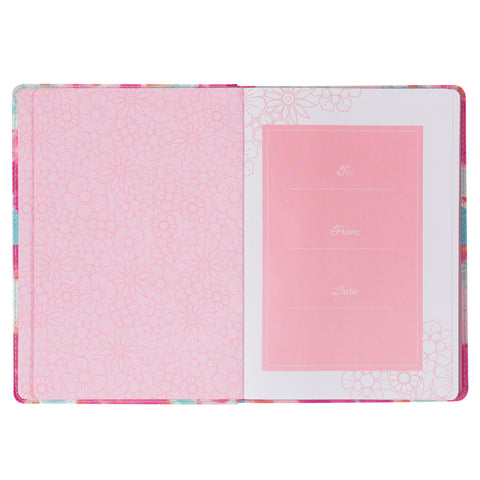 Moments with God for Teen Girls Pink Floral Faux Leather Gift Book