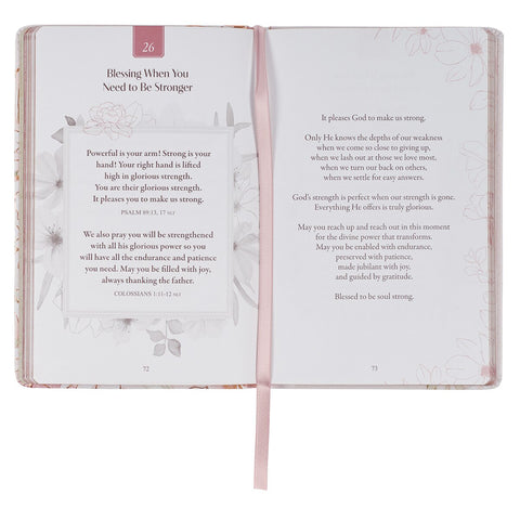 52 Prayers of Blessing for Women White Floral Faux Leather Prayer Book